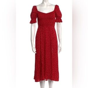 Red Polka Dot Midi Dress